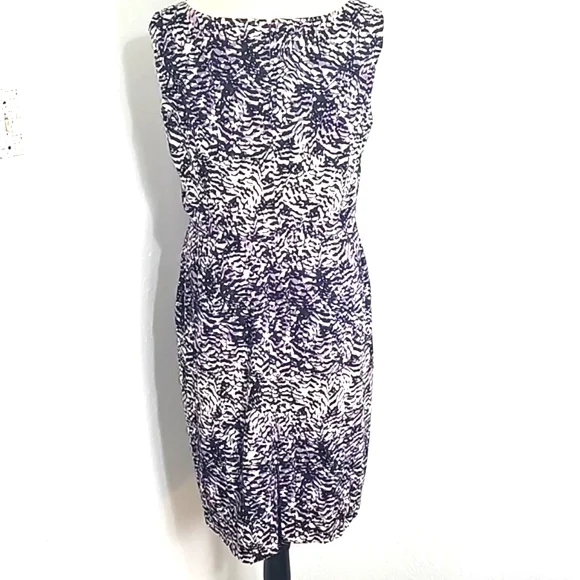 Alex Marie Black & Tan, Black & Purple Animal Print Sleeveless Dress, Size 14 - Picture 5 of 9